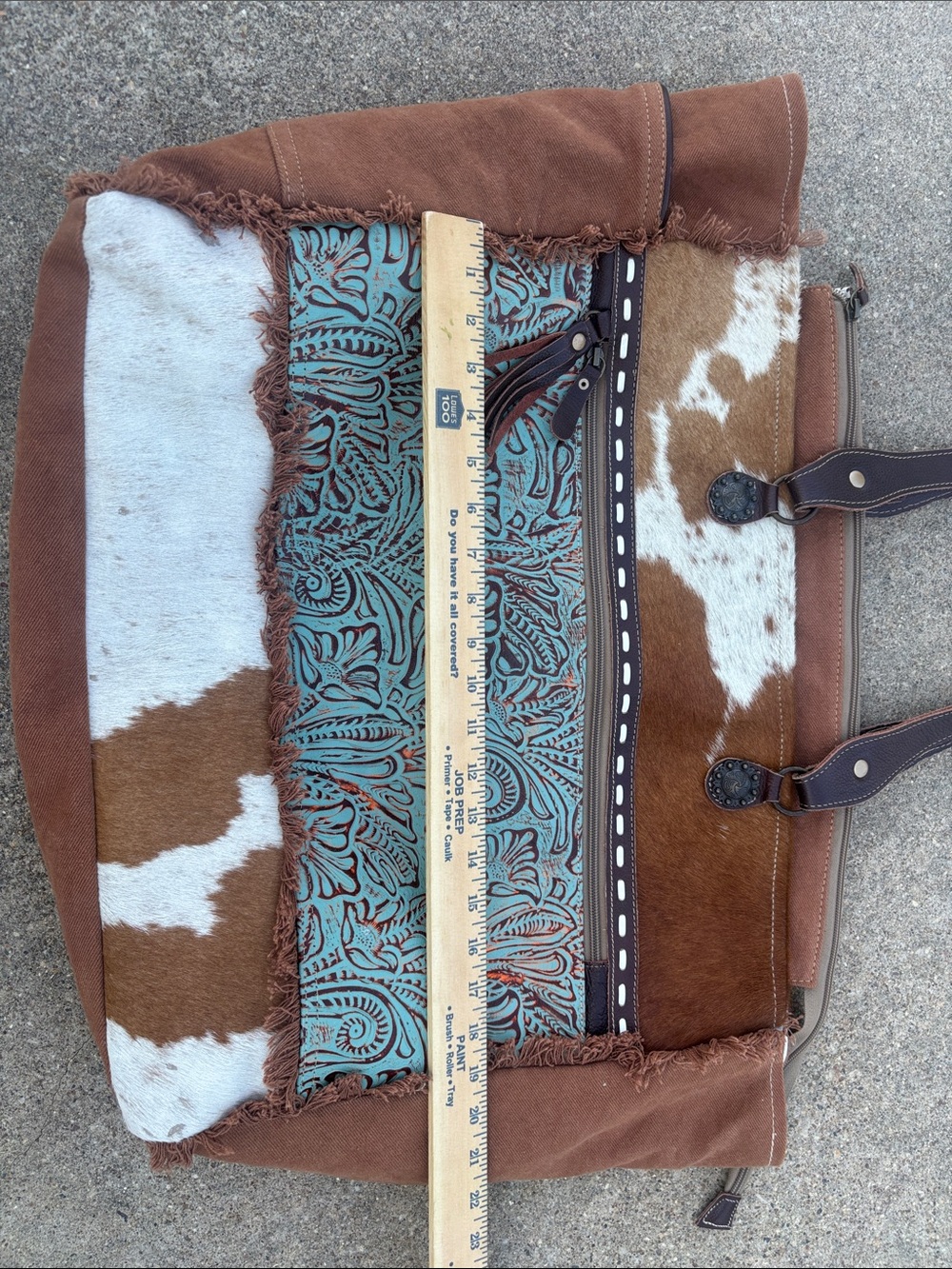 Myra “Juniper” canvas and hairon weekender bag - Picture 7 of 16